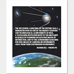 Sputnik 1 Vintage Space Earth Bernard Lovell Quote Posters and Art